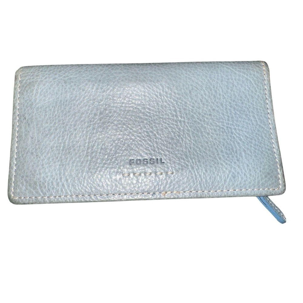 Fossil Checkbook credit card Wallet powder blue